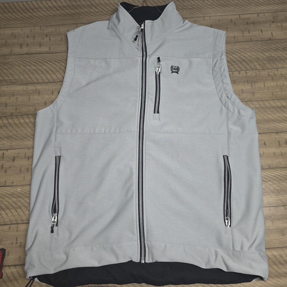 Cinch Men's Bonded Softshell Performance Vest Gre… - image 1